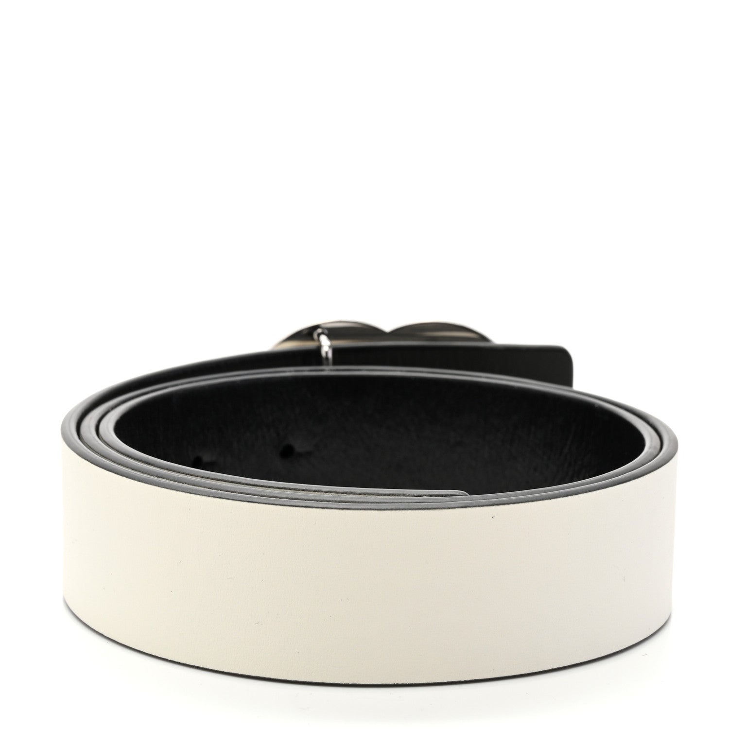 Chanel Patent Calfskin CC Reversible Belt 85 34 Black White 2 of 8