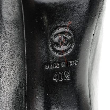 Chanel Lambskin Lacets Cap Toe Booties 40.5 Black 6 of 9