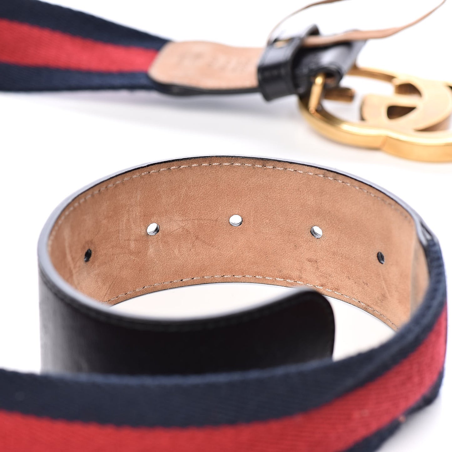 Nylon Calfskin Double G Web 40mm Belt 80 32 Blue Red Black