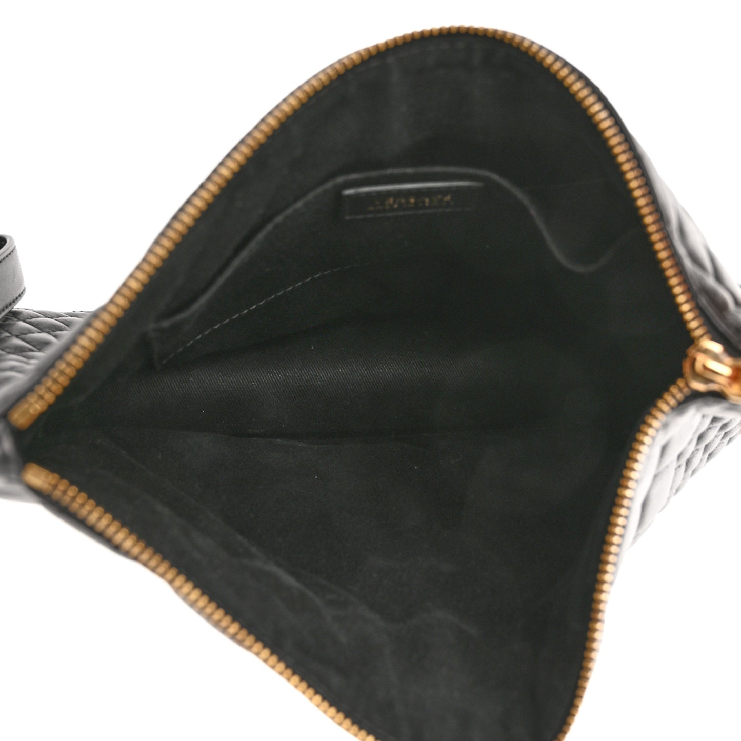 Calfskin Quilted Large Tribute Icon Crossbody Pouch Black