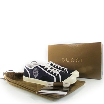 Gucci Canvas Suede Signature Crest Sneakers 8 Navy 4 of 8
