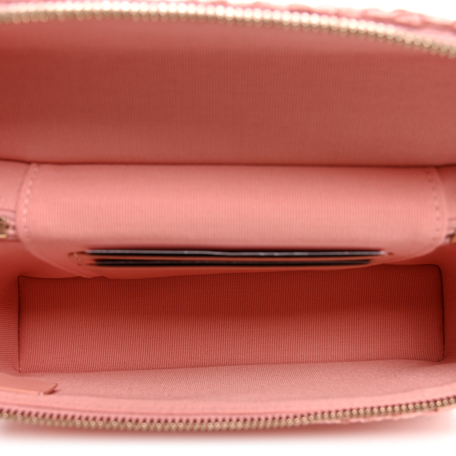 Chanel Braided Raffia Quilted Top Handle Slim Vanity Case With Chain Light Pink 5 of 10