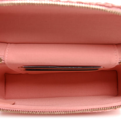 Chanel Braided Raffia Quilted Top Handle Slim Vanity Case With Chain Light Pink 5 of 10