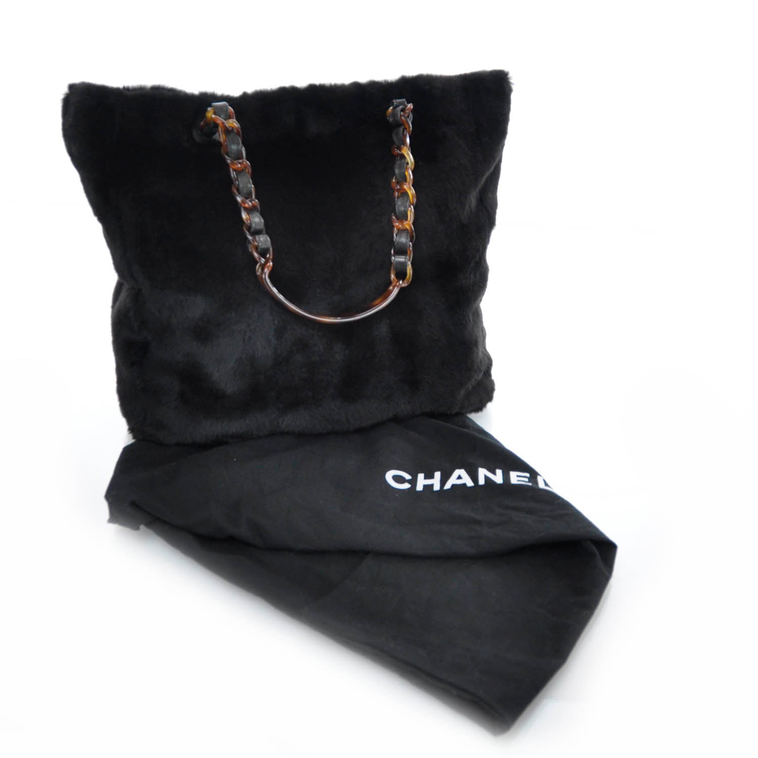 Chanel Mink Tortoise Chain Tote Black 3 of 8