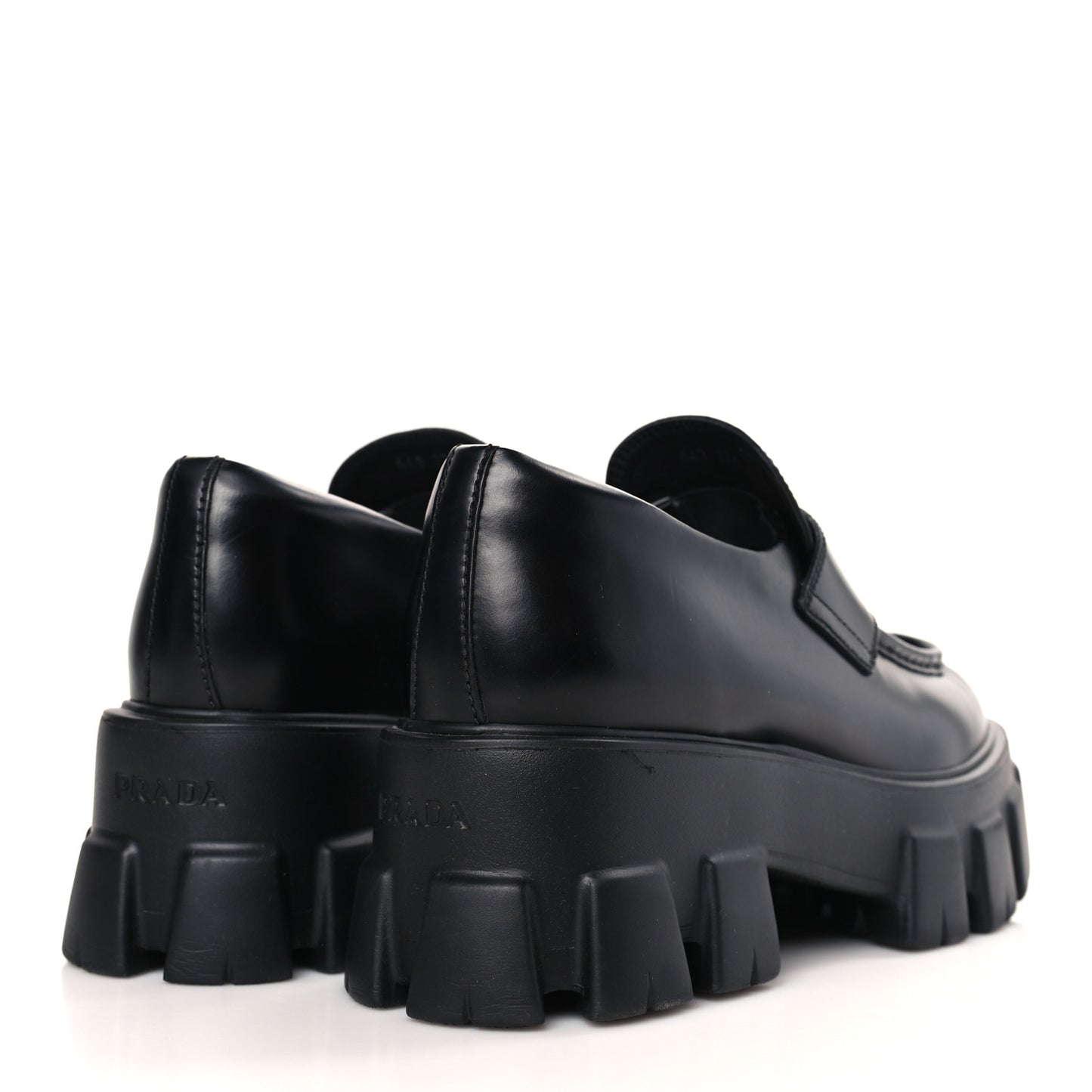 Spazzolato Rois Metal Triangle Logo Monolith 55mm Loafers 37.5 Black
