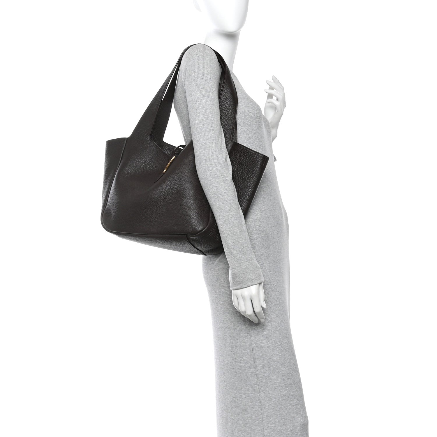 Saint Laurent Grained Deerskin Bea Tote Musk 2 of 14