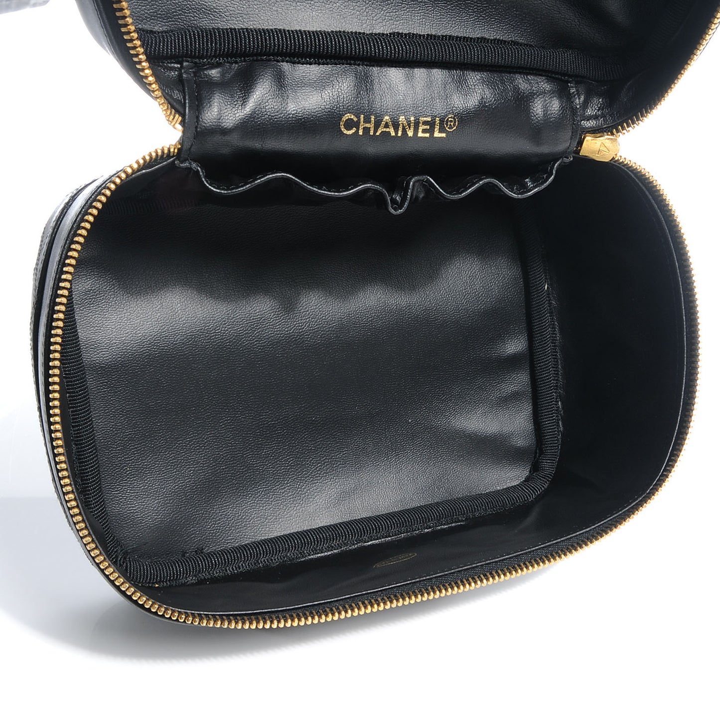 Lambskin Vanity Cosmetic Bag Black
