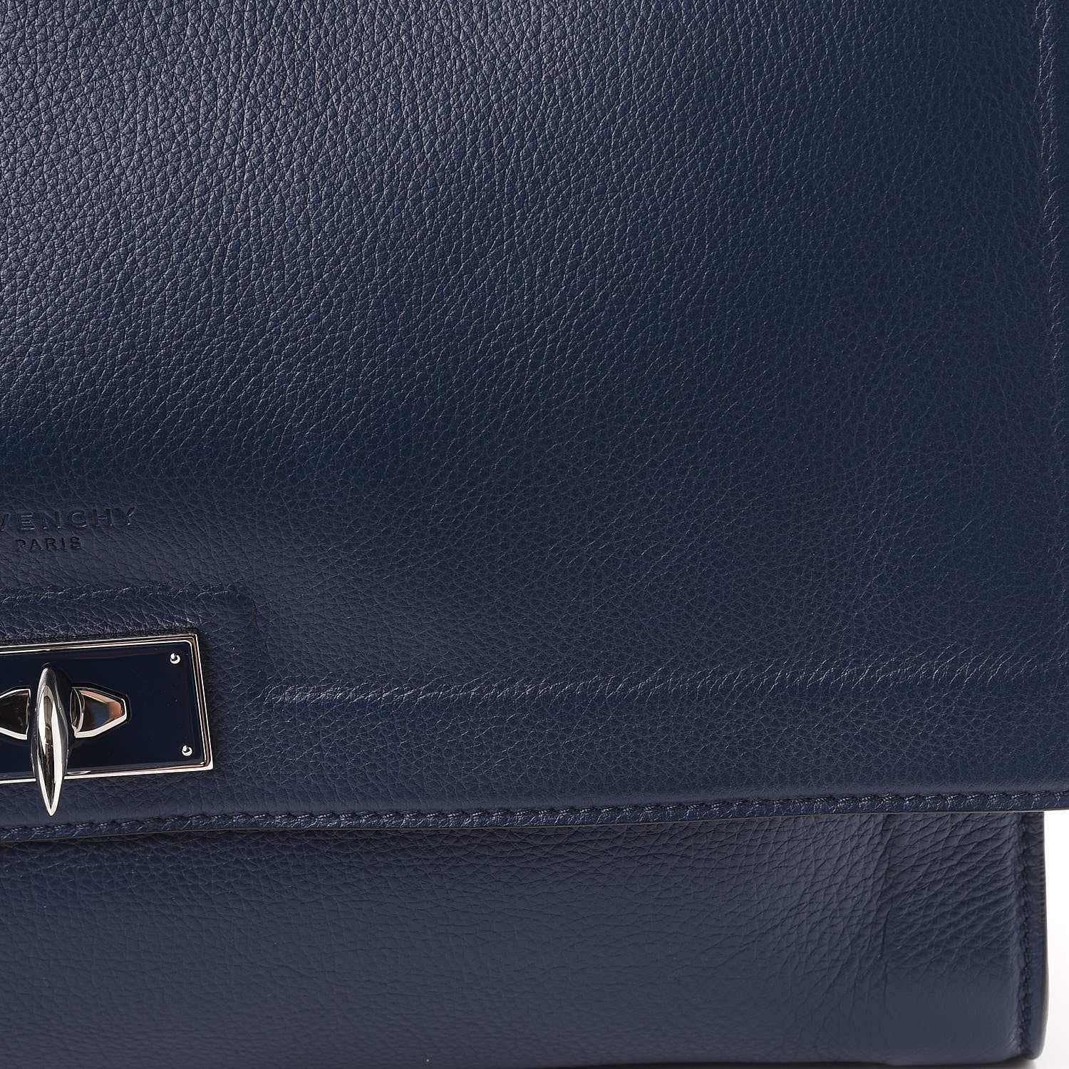 Givenchy Grained Calfskin Medium Shark Lock Satchel Navy 10 of 10