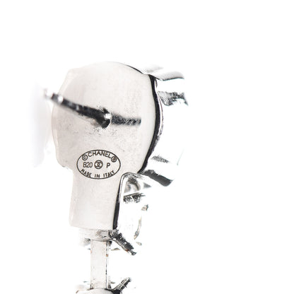 Chanel Crystal Starfall Drop CC Earrings Silver 4 of 5