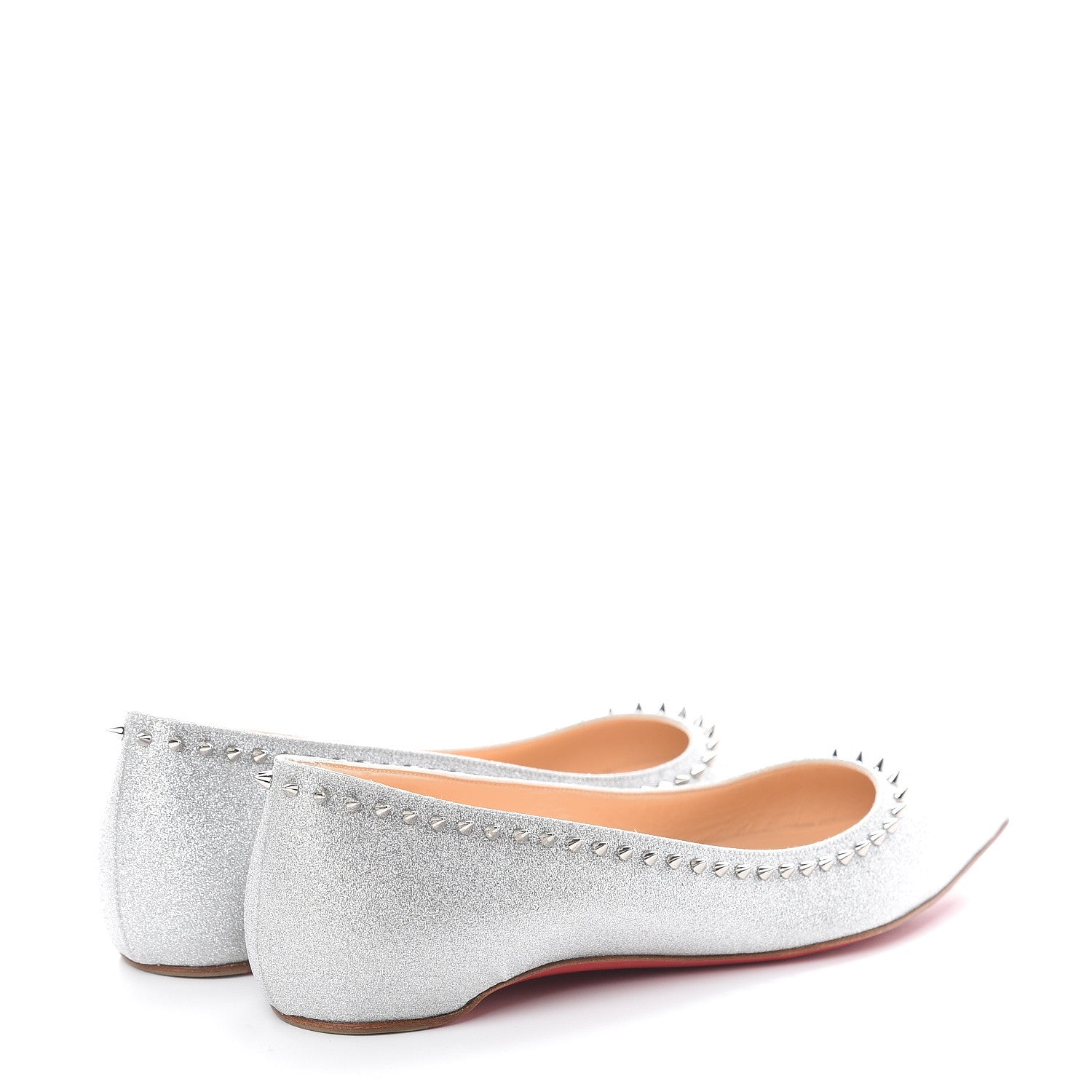 Christian Louboutin Mini Glitter Anjalina Flats 38 Silver 4 of 7
