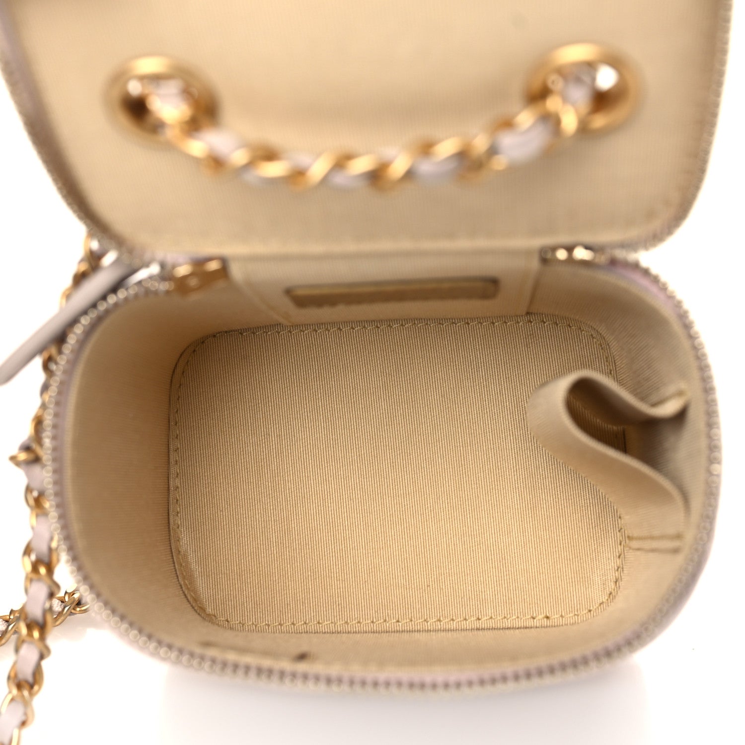 Chanel Lambskin Quilted Pearl Crush Mini Vanity Case With Chain Light Purple 5 of 10