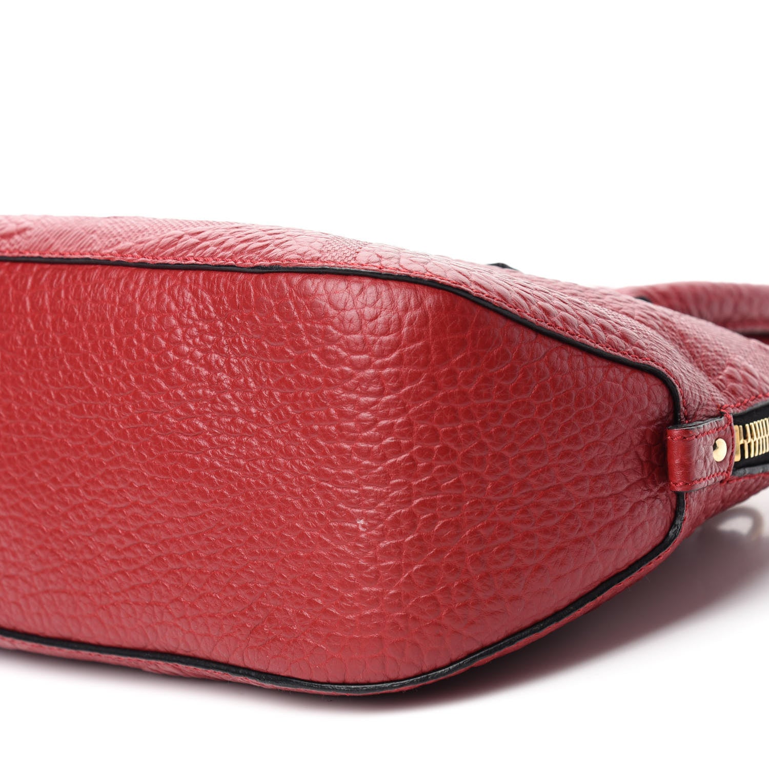 Burberry Heritage Grain Check Embossed Small Orchard Bowling Bag Military Red 7 of 11