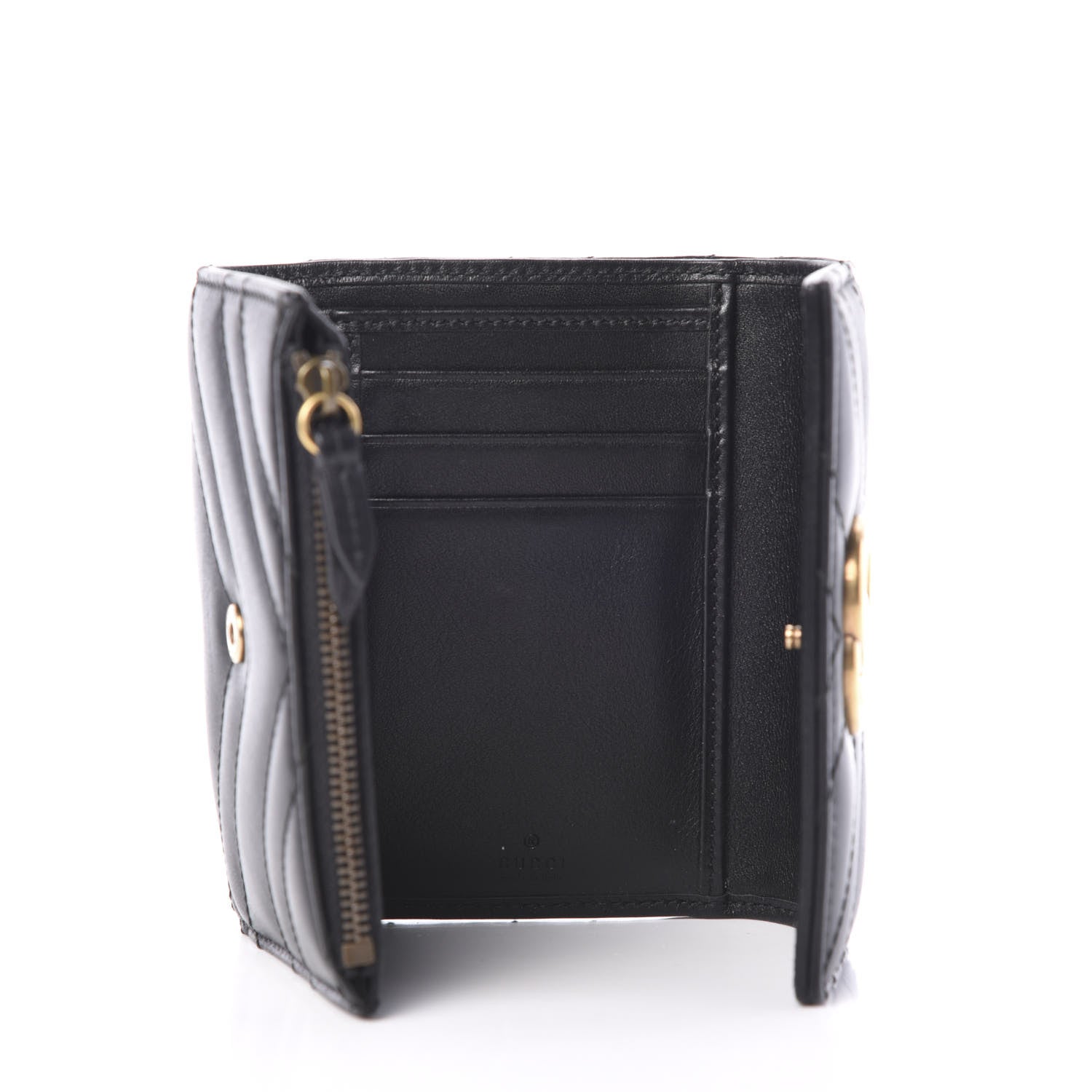 Gucci Calfskin Matelasse GG Marmont Wallet Black 4 of 9