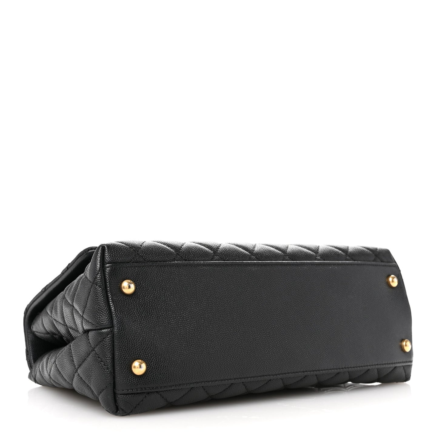 Caviar Quilted Small Coco Handle Flap Black