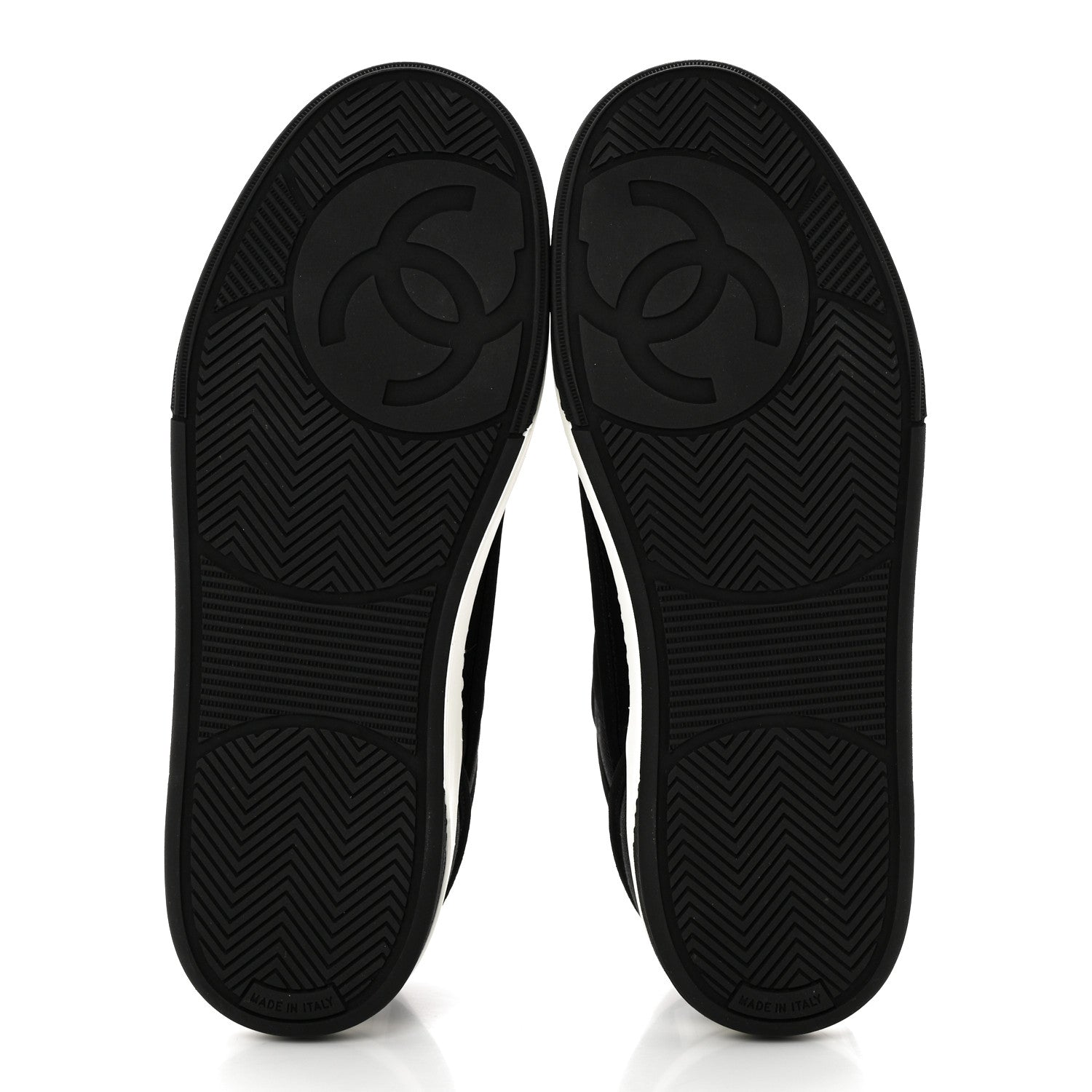 Chanel Fabric Womens Logo Sneakers 39.5 Black White 6 of 10