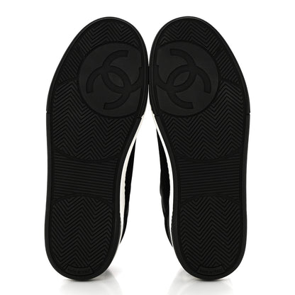 Chanel Fabric Womens Logo Sneakers 39.5 Black White 6 of 10
