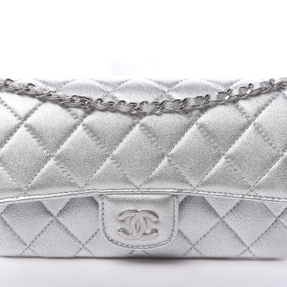Chanel Metallic Lambskin Quilted Glasses Case With Chain Silver 11 of 12