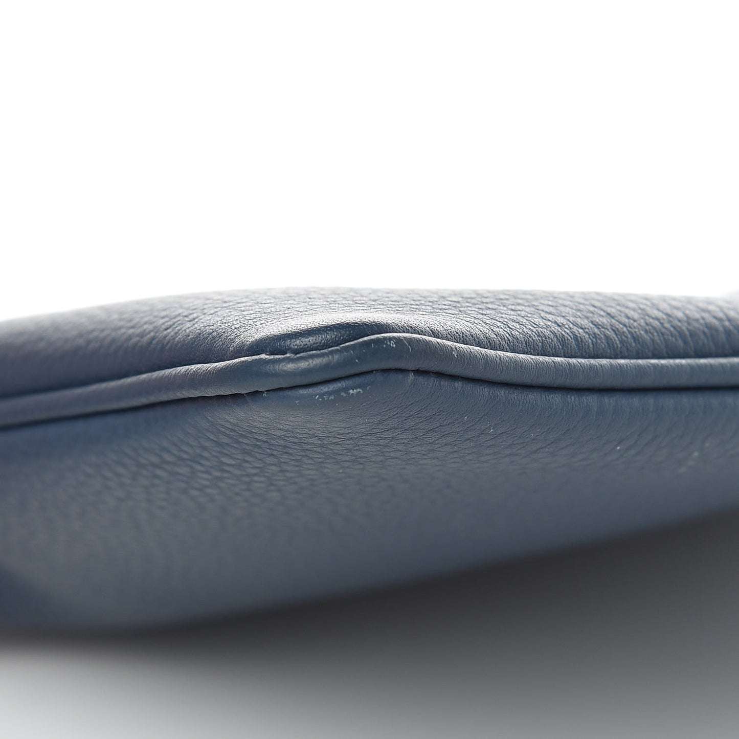 Grained Calfskin Homme Zip Pouch Navy Blue