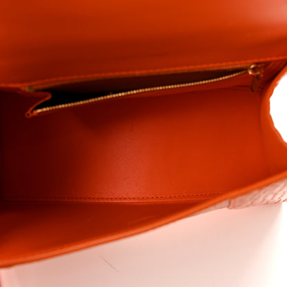 Balenciaga Shiny Calfskin Crocodile Embossed Small Hourglass Top Handle Bag Orange 5 of 12