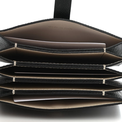 Celine Grained Shiny Calfskin Accordion Card Holder Black Chalk 5 of 7