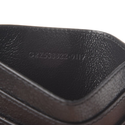 Saint Laurent Calfskin Paisley Studded Monogram Credit Card Case Black 7 of 9