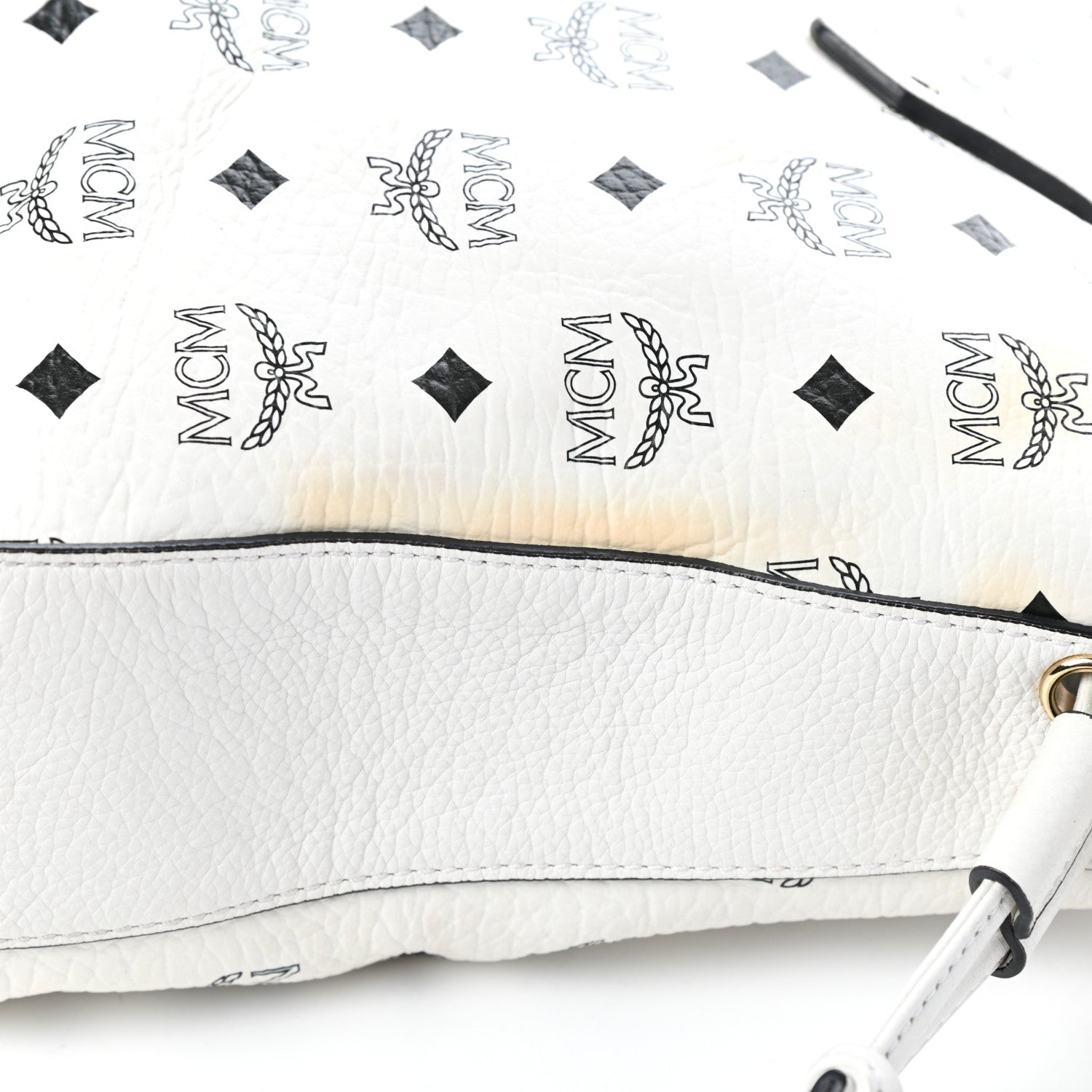 MCM Visetos Drawstring Bag White 10 of 10