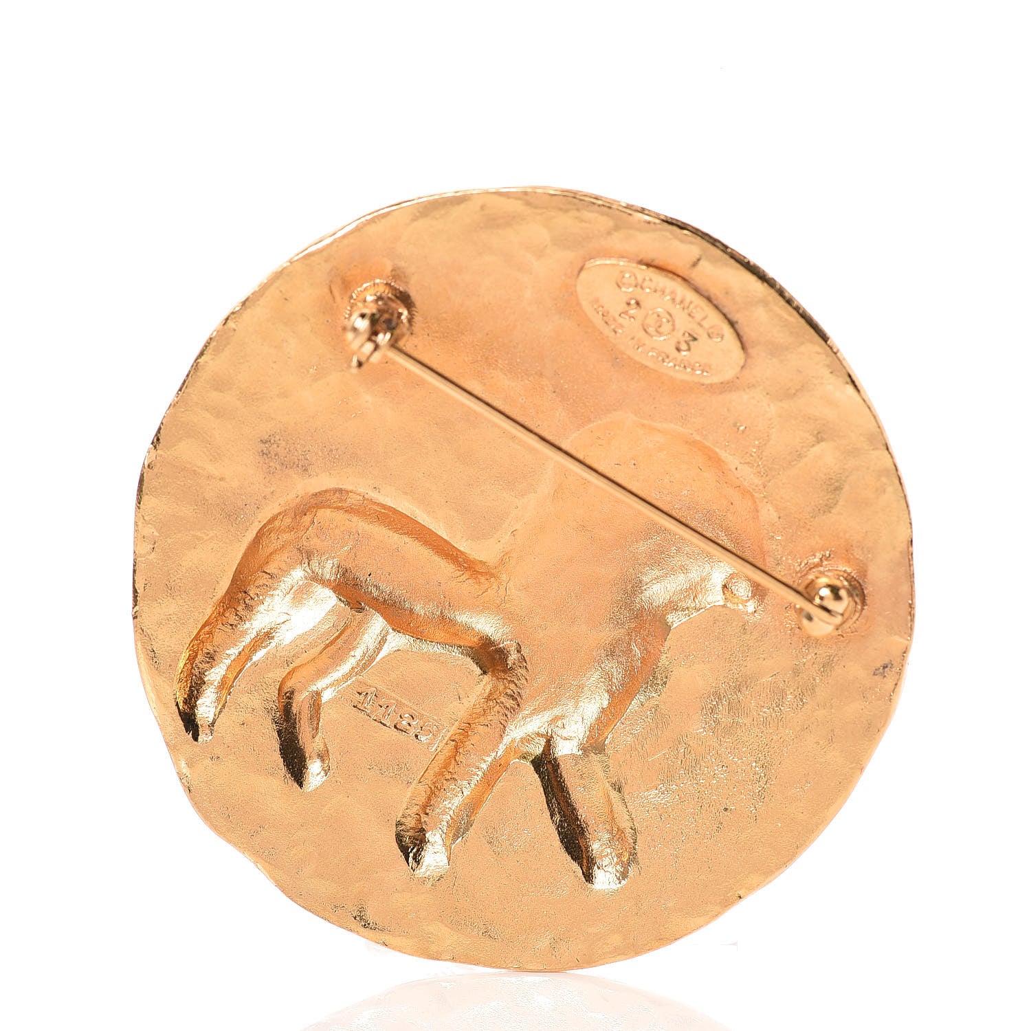 Chanel CC Lion Brooch Gold 3 of 6