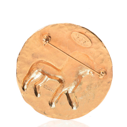 Chanel CC Lion Brooch Gold 3 of 6