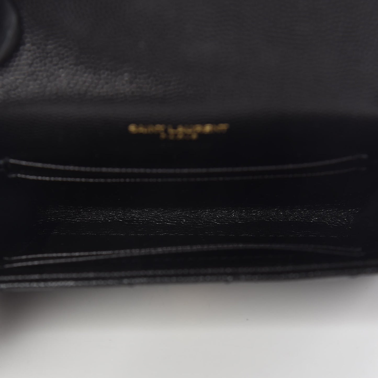 Grain De Poudre Matelasse Chevron Small Monogram Envelope Wallet Black