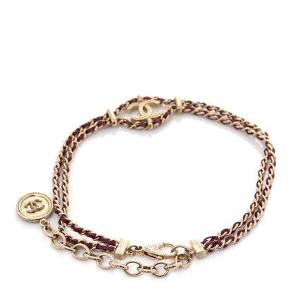 Chanel Metal Lambskin CC Chain Link Necklace Dark Pink 4 of 7
