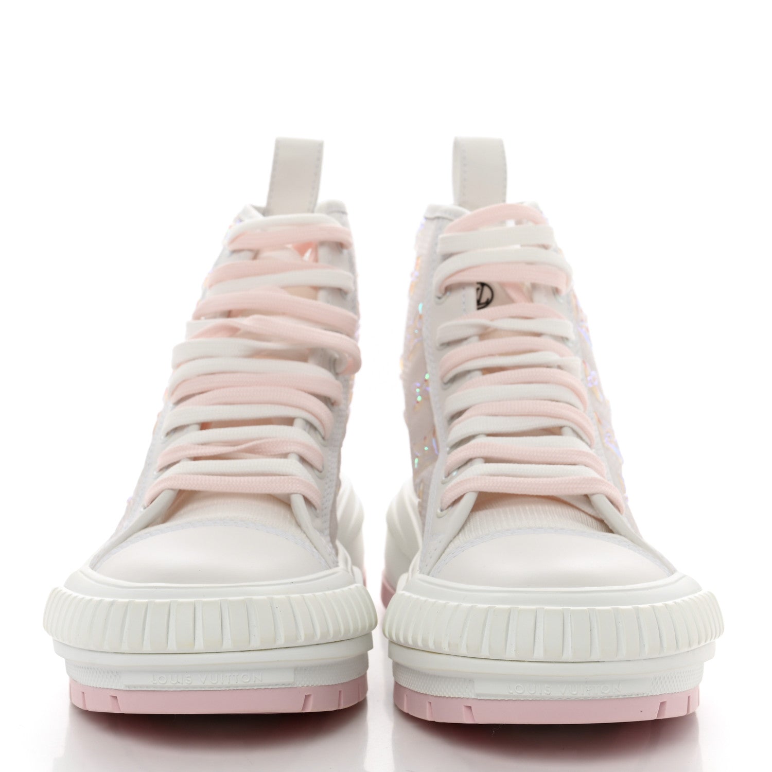 Louis Vuitton Iridescent Technical Mesh Monogram LV Squad Sneaker Boots 39 Rose Clair 2 of 8