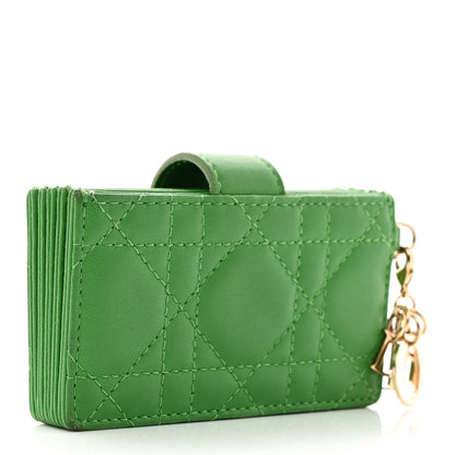 Christian Dior Lambskin Cannage Lady Dior 5-Gusset Card Holder Bright Green 3 of 9
