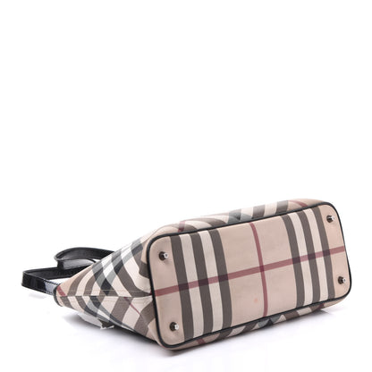 Burberry Patent Trim Nova Check Shopper Tote Black 3 of 12