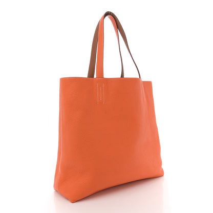 Hermes Taurillon Clemence Double Sens 45 Reversible Tote Orange Gold 5 of 16