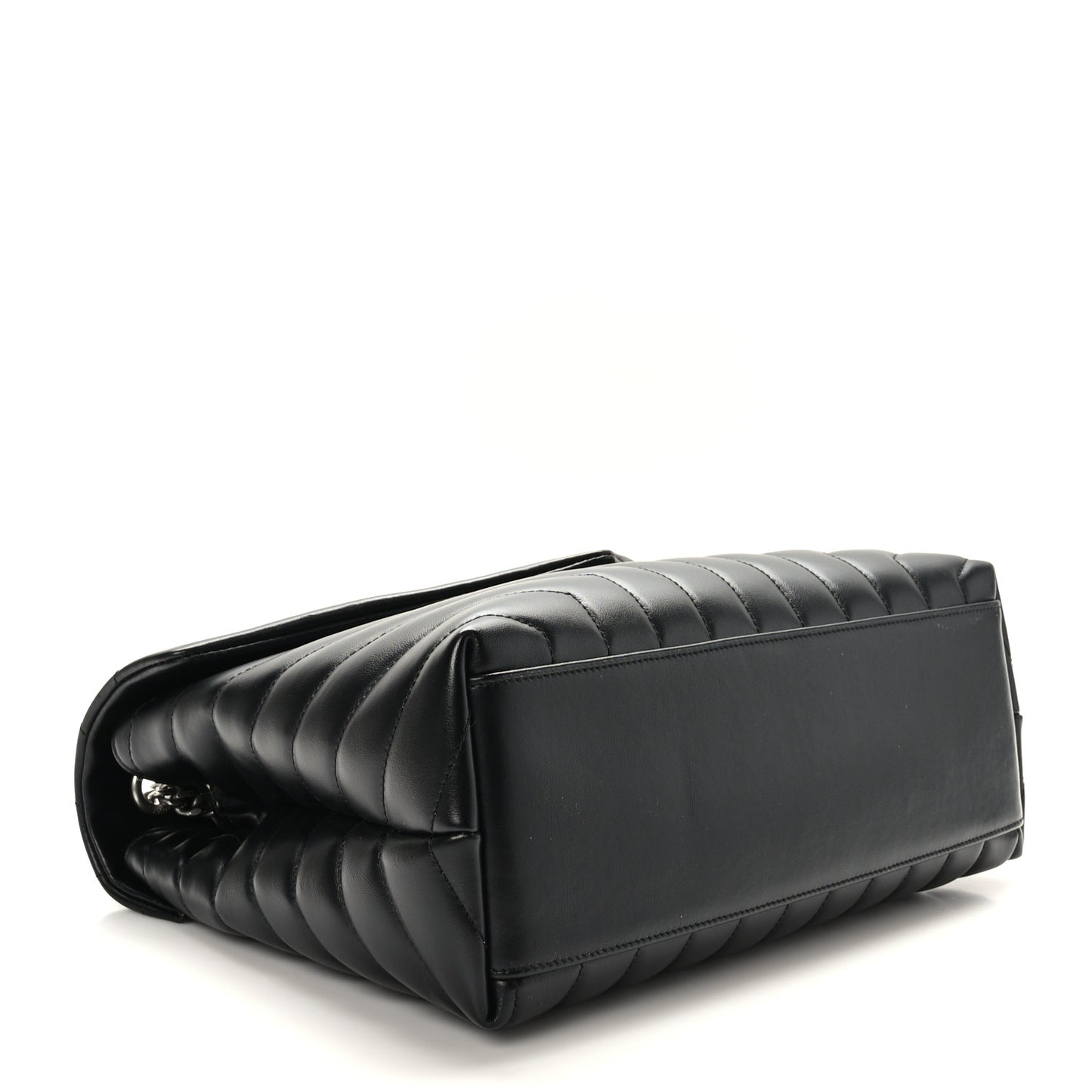 Calfskin Y Quilted Monogram Medium Loulou Chain Satchel Black