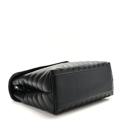 Saint Laurent Calfskin Y Quilted Monogram Medium Loulou Chain Satchel Black 4 of 9