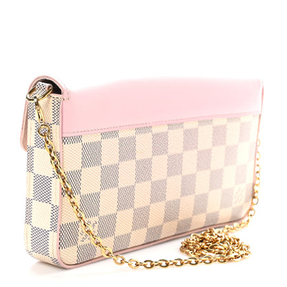 Louis Vuitton Damier Azur Calfskin Pochette Felicie Eau de Rose 4 of 10