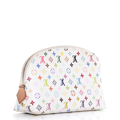 Louis Vuitton Monogram Multicolor Cosmetic Pouch White Litchi 3 of 8