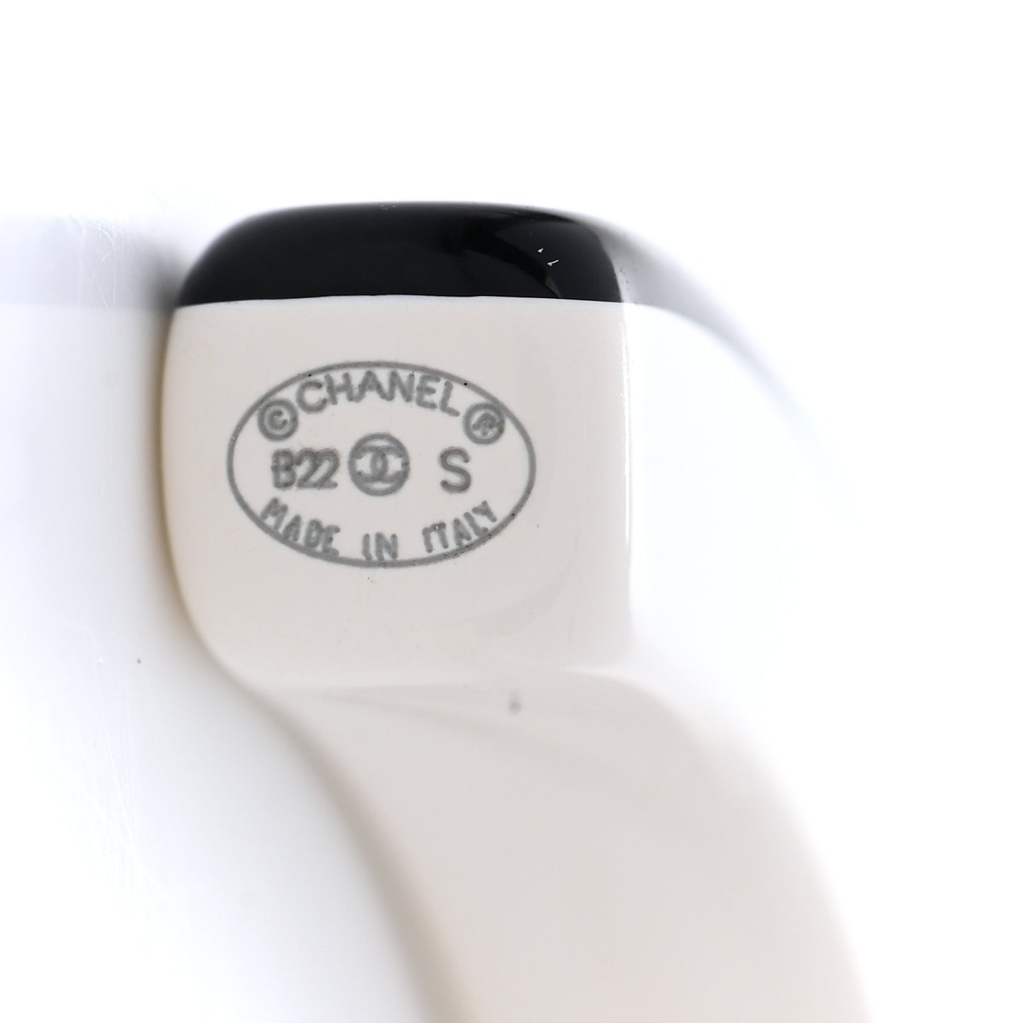 Resin Logo Hoop Earrings Black White
