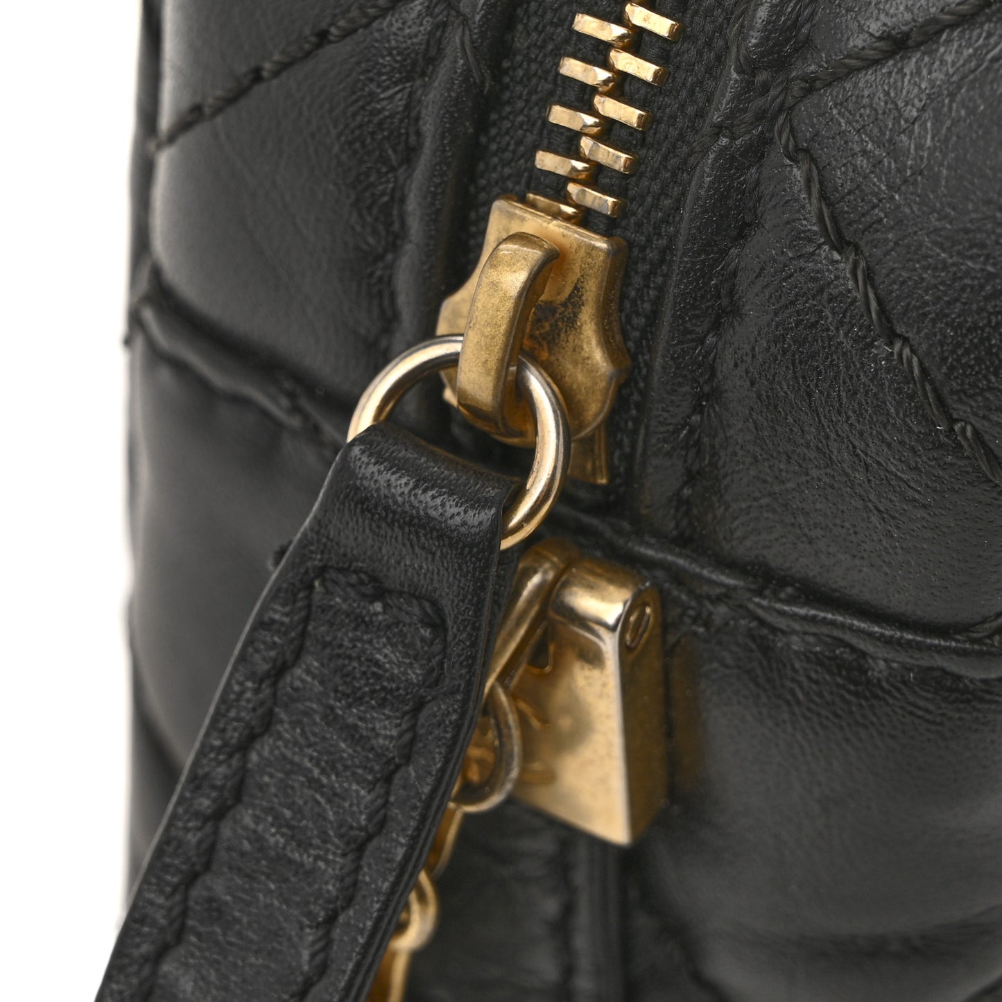 Aged Calfskin Quilted Mini Reissue Camera Case Black