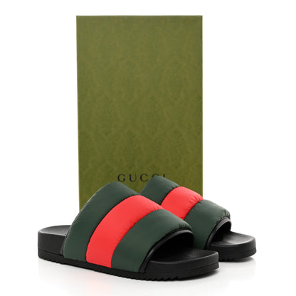 Gucci Nylon Web Womens Slide Sandals 40 Black Green Red 9 of 9