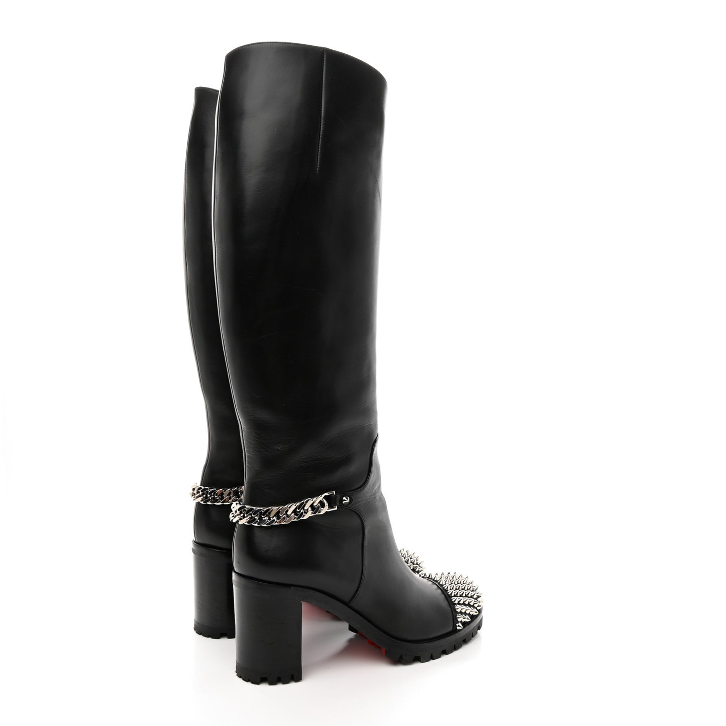 Calfskin Napaleona 70 Spikes Boots 37 Black
