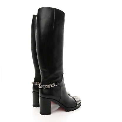 Christian Louboutin Calfskin Napaleona 70 Spikes Boots 37 Black 4 of 16