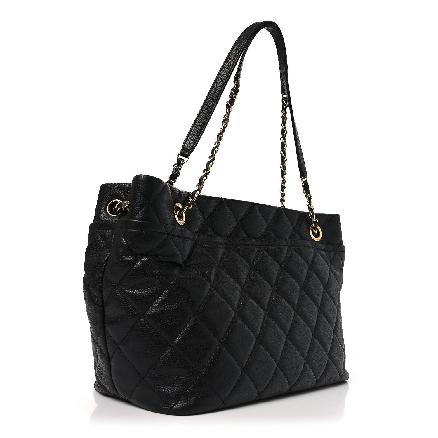 Chanel Caviar Quilted CC Timeless Soft Tote Black 2 of 9