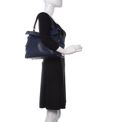 Saint Laurent Calfskin Canvas Medium Muse Two Navy 2 of 9