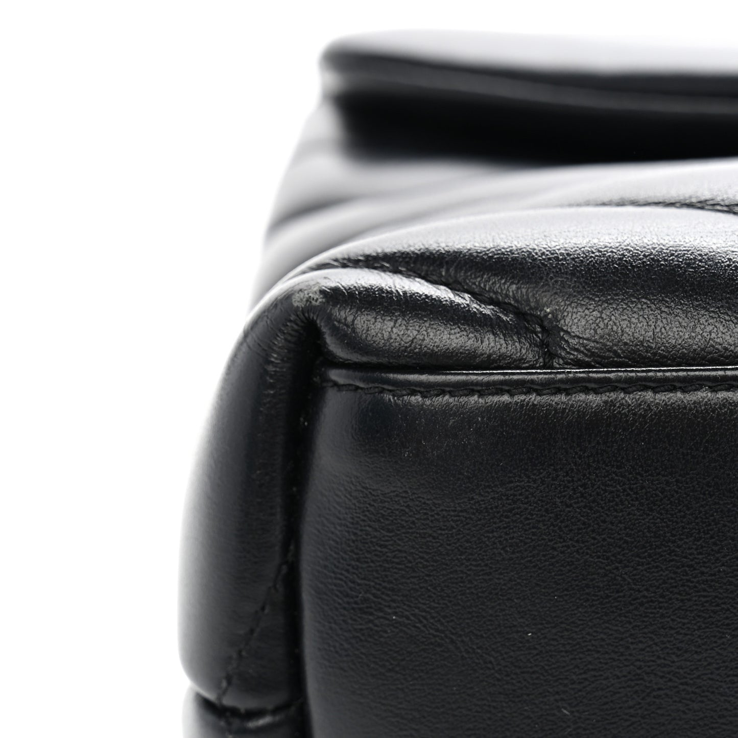 Calfskin Y Quilted Monogram Small Loulou Chain Satchel Black
