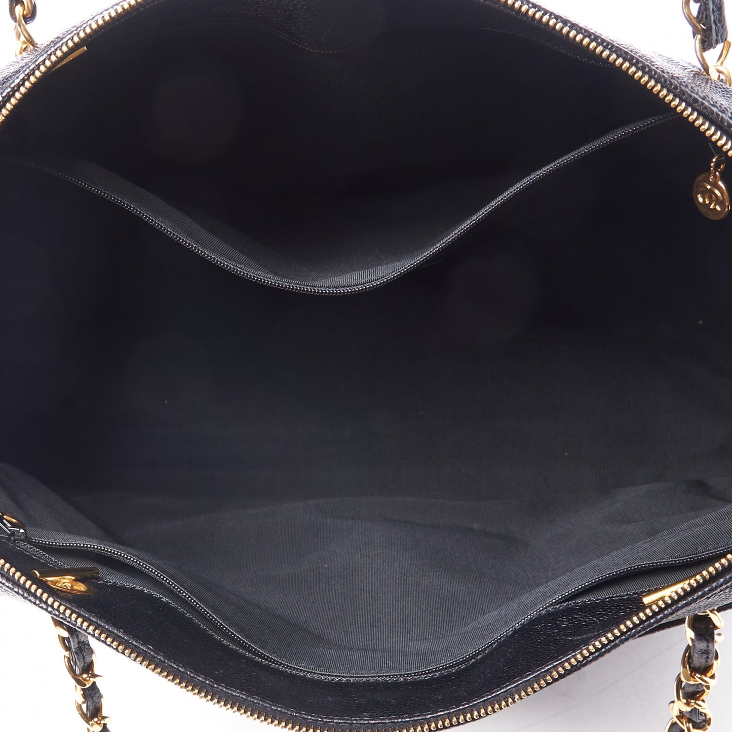 Caviar Large CC Shoulder Bag Black