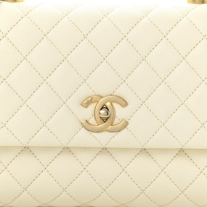 Chanel Caviar Quilted Small Coco Handle Flap White 11 of 11