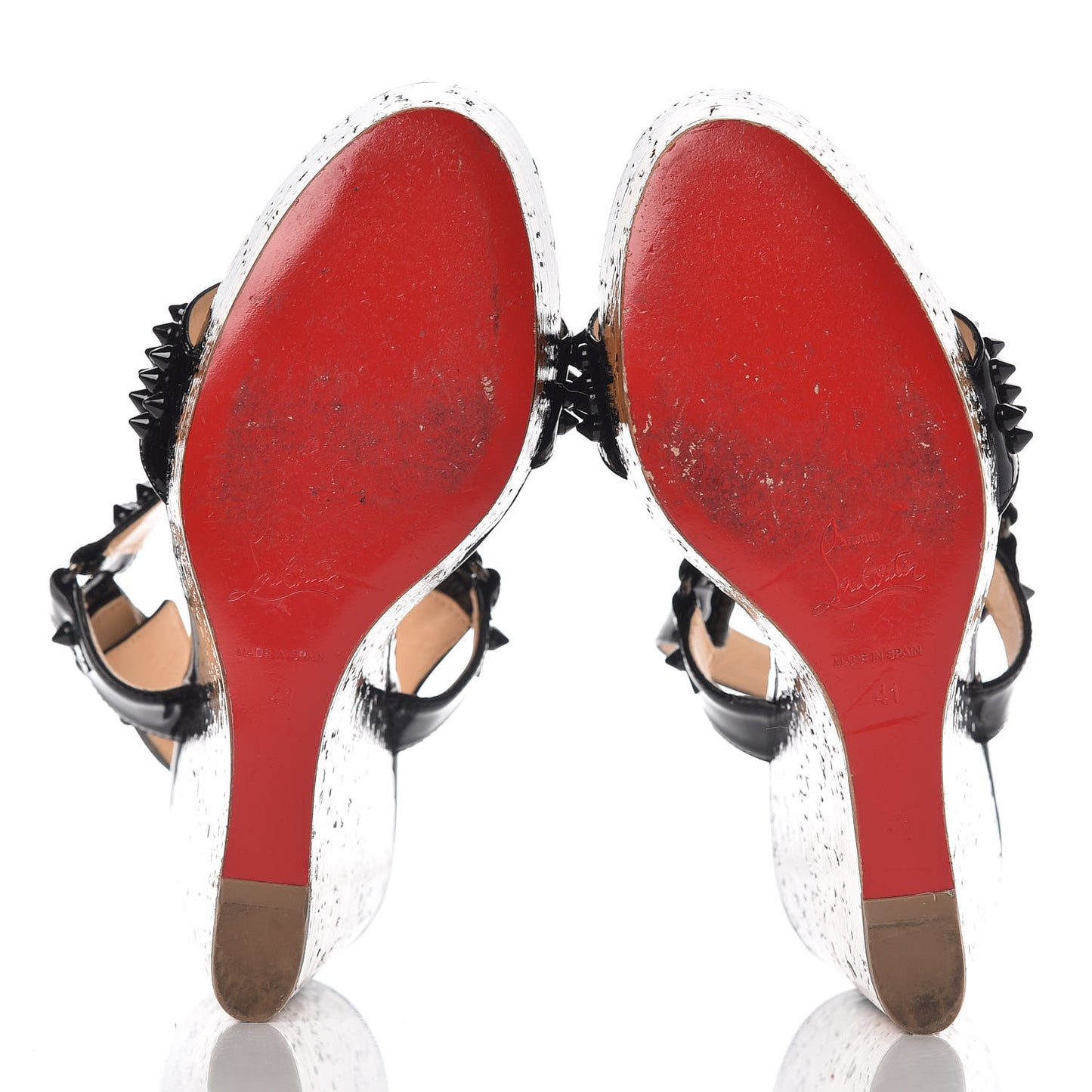 Patent Barboullaga 140 Spikes Cork Wedges 41 Black