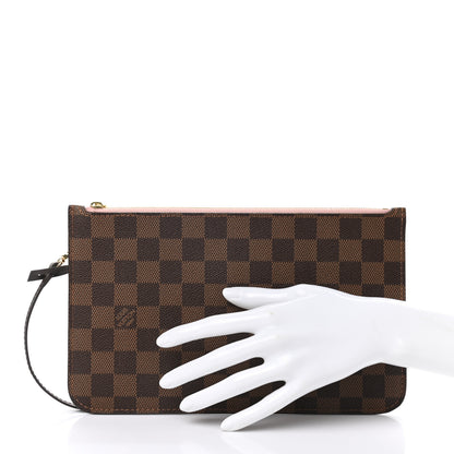 Louis Vuitton Damier Ebene Neverfull MM GM Pochette Rose Ballerine 2 of 6